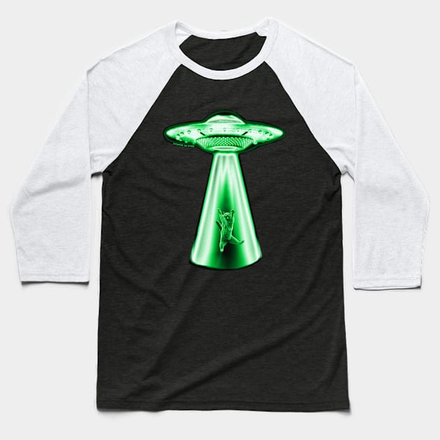 Green Alien Abduction Baseball T-Shirt by ROLLIE MC SCROLLIE